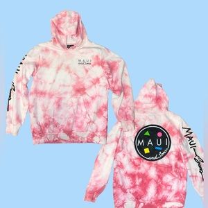 Maui & Sons Pink Tie Dye Hoodie Youth Large 14
